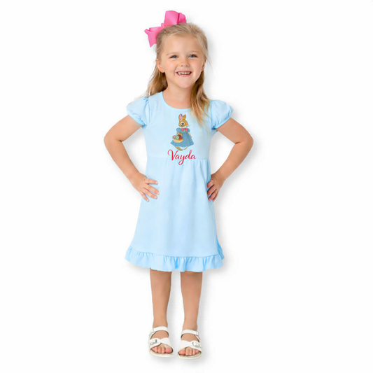 Easter Peter Rabbit Ruffle Empire Dress