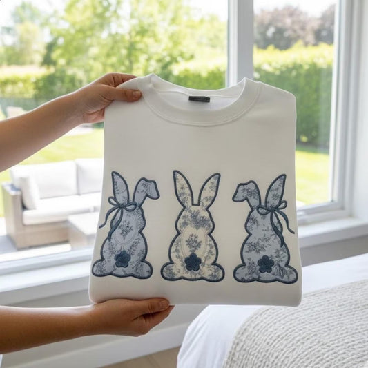 Easter Floral Bunny Trio